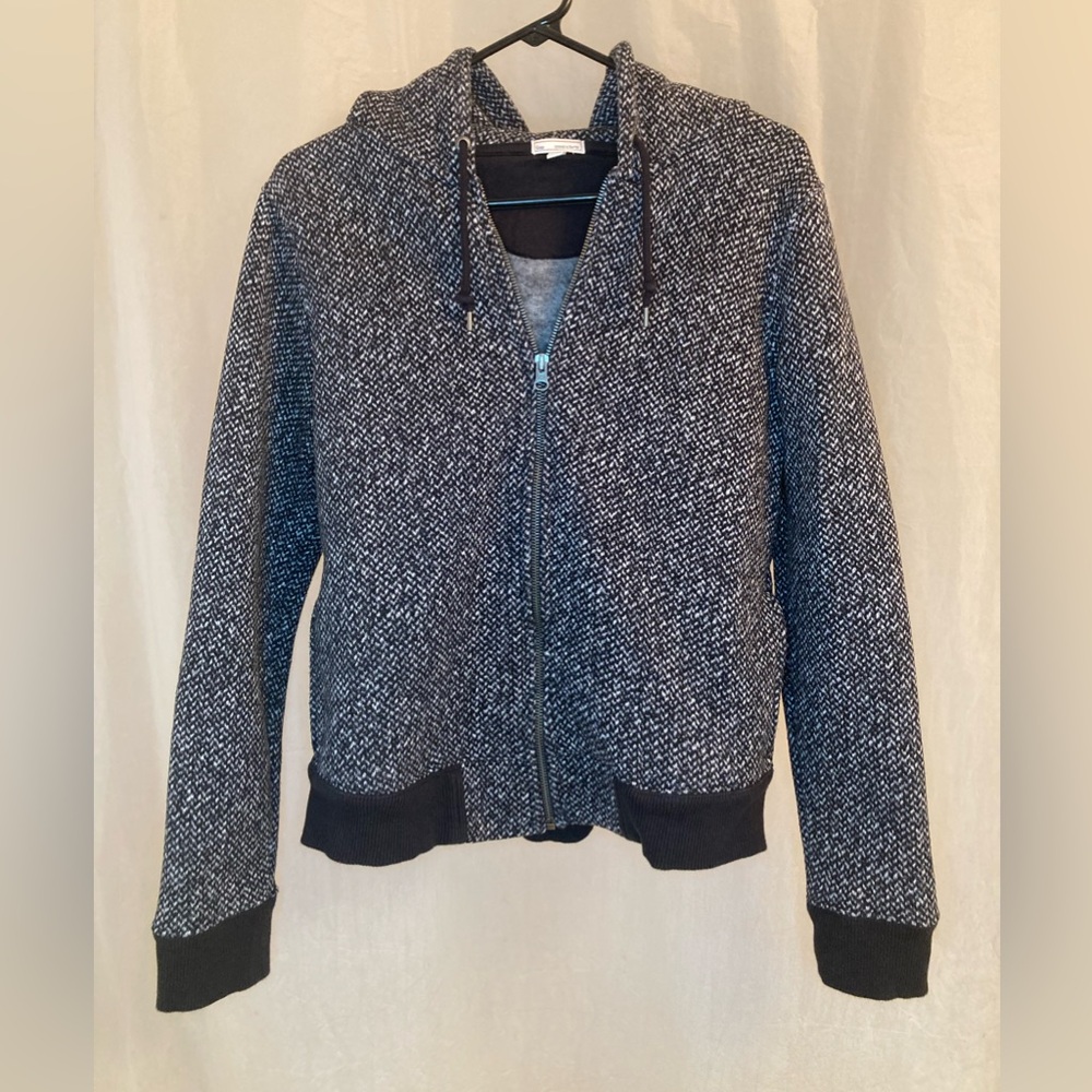 Gap Black and White Hooded Jacket Sz M